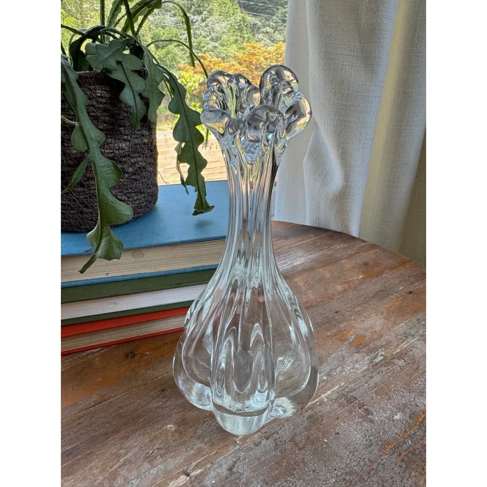 VTG Art Vannes France? Crystal Giraffe Head Vase 7.5